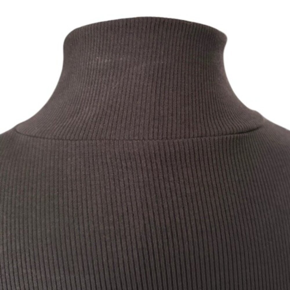 Zara Black Ribbed Quarter Zipper Front Turtleneck Long Sleeve Bodysuit Lrg NWOT - Picture 10 of 16